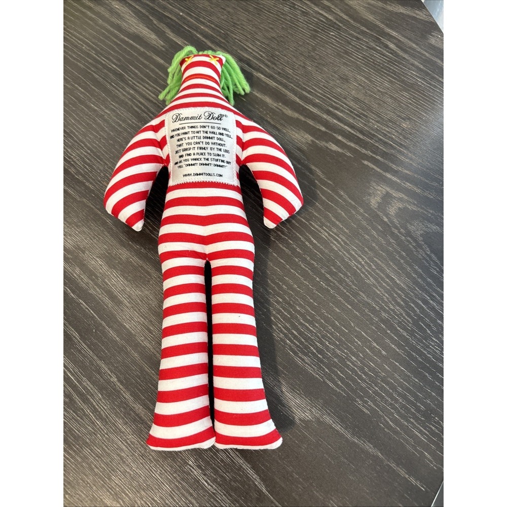 Dammit Doll Red Polka Dot & Striped Stress Relief Toy Plush‎ Gift